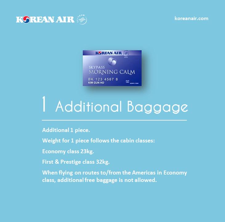 Korean Air Morning Calm Club Exclusive The Skypass Morning Calm Member Is Eligible To Have 1 Additional Baggage Allowance Jn Http T Co Buqnyv0hba