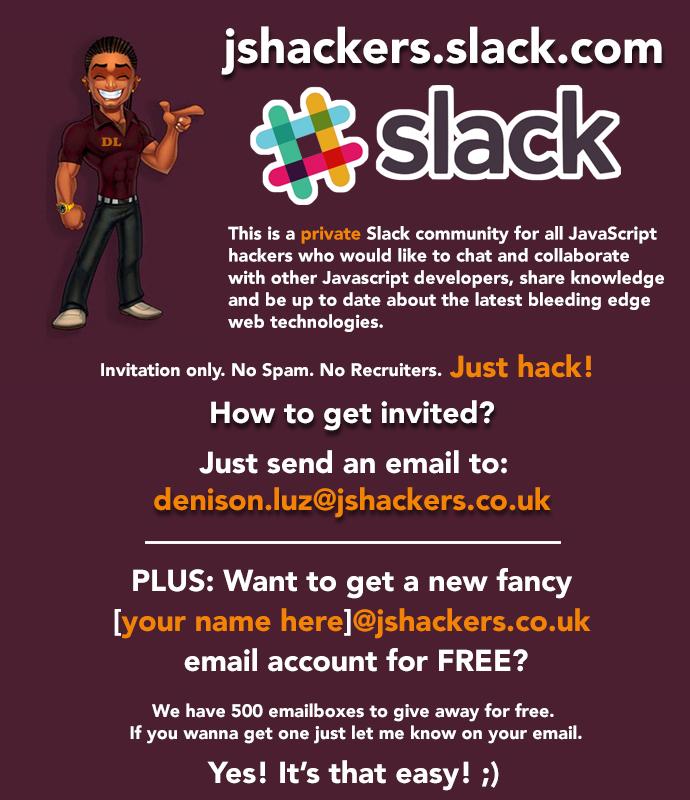 AngularjsBYOP's tweet image. jshackers.slack.com - Join our Slack community #angularjsbyop #jshackers #slack
