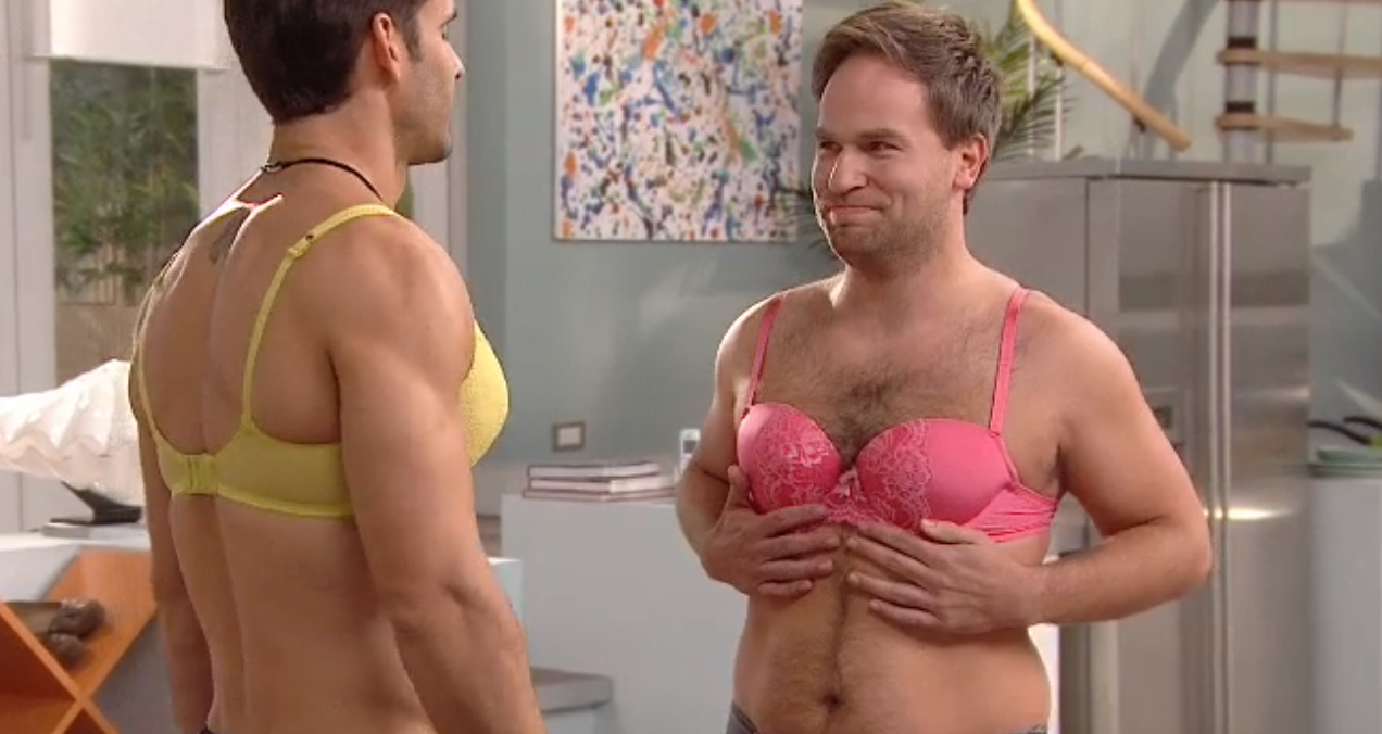 Comedy Central UK on X: Men in bras? Watch this clip from NEW  #ILiveWithModels, on Comedy Central, Monday at 9.30pm:    / X