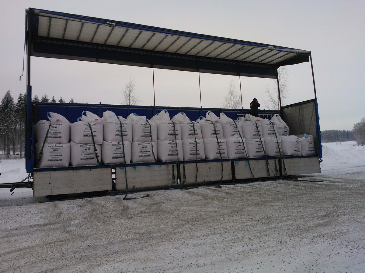 Mahtavat 10 000 tällaista #Siemen'kärryllistä tarvitaan Suomen vilja-alan kylvämiseen! #Viljelyohjelma #Kmaatalous