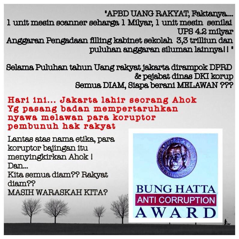 erni_g's tweet photo. RT @ahok_btp: RT @JeffryGinting: Go ahead with what you believe sir, somehow universe will pay you back. #saveahok http://t.co/SICHcvySg2