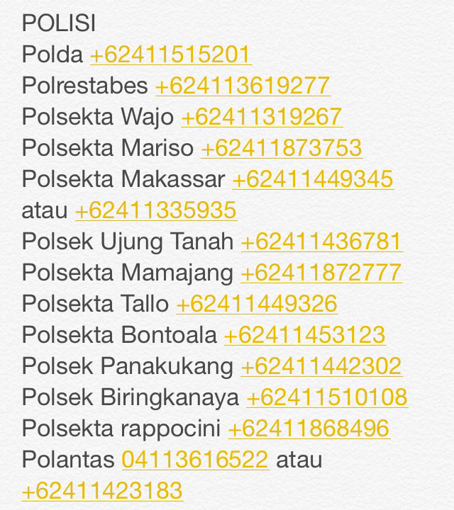 Tena ada pulsa min <a href="/Daeng_Info/">Daeng Info</a>: NOMOR TELEPON POLISI POLRES DAN POLSEK DI MAKASSAR "