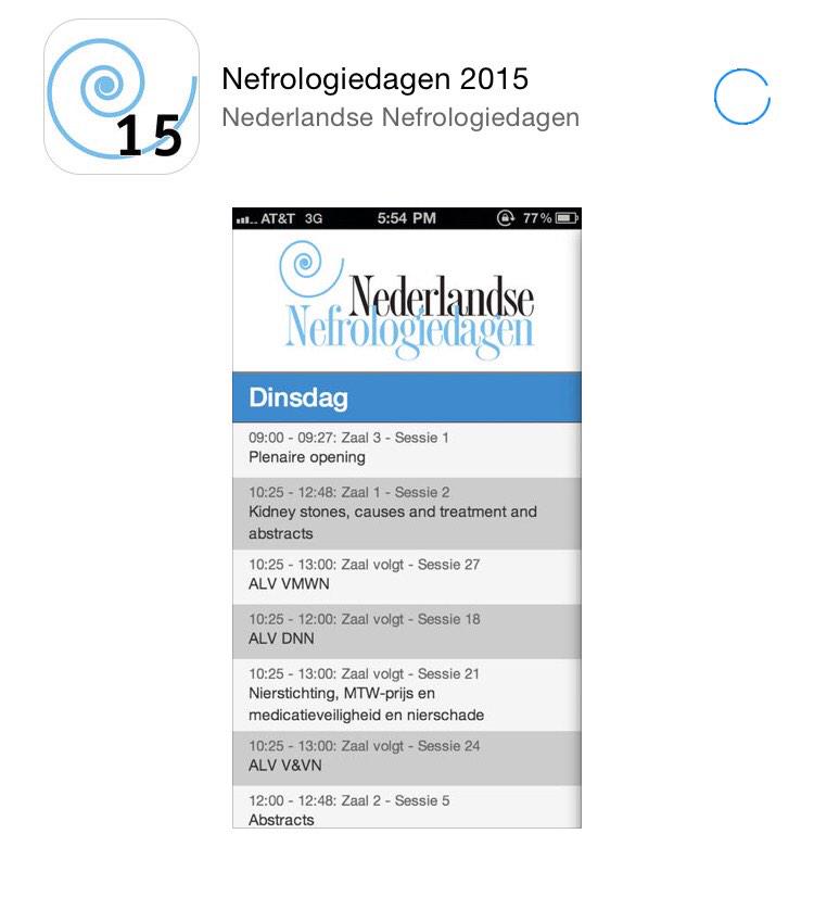 Op tijd. Nu al de app voor de Nefrologiedagen'15
