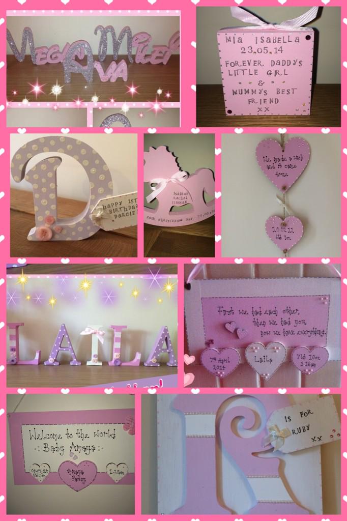 Stacie_Sparkle's tweet photo. 💗💗 Handmade bespoke plaques &amp; keepsakes! Lots of pink sparkle bits for baby girls bedrooms! #handmade #craft http://t.co/T6wK1JtgZr