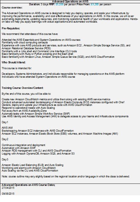 DarrenCloudwise's tweet image. Want to Learn more about #AWS why not enroll for the #AWS #AdvancedOperations Training course. Call 0208-461-6052