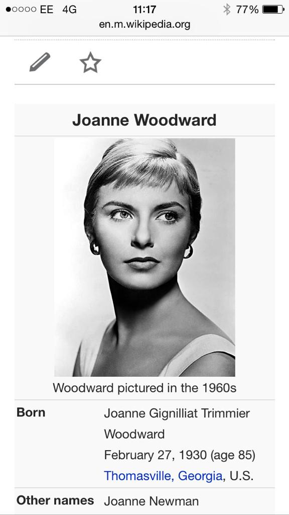 Happy birthday to Hollywood actress Joanne Woodward who is 85 today ! 
