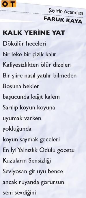 seraysahiner's tweet photo. "seviyosan git uyu bence
ancak rüyanda görürsün…"

Faruk Kaya

@otdergi Mart sayısı http://t.co/TUTTsPp7QU