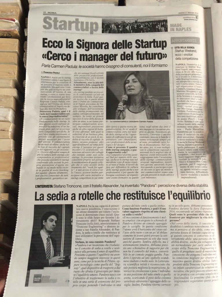 CampaniaStartUp's tweet photo. La Pagina delle #Startup e degli Innovatori oggi in Edicola Con:
Risultati #SWNapoli
La Signora delle Startup e… http://t.co/nssfQ8h8ia