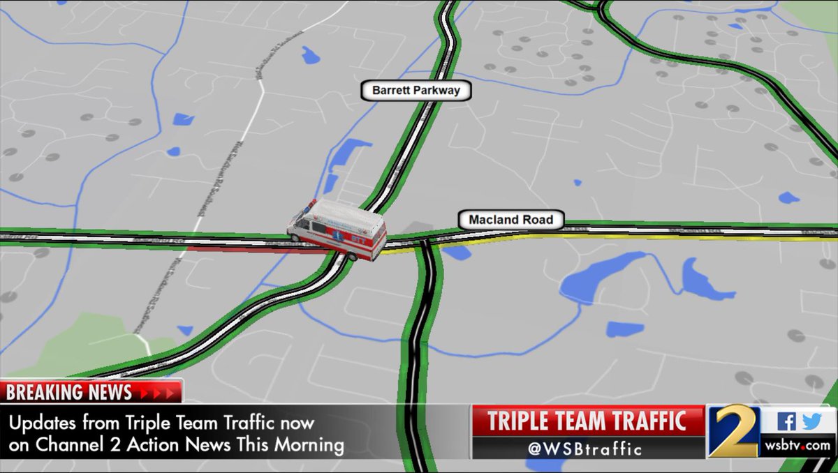 Cobb Co. Injury crash...Barrett Parkway is blocked on both directions