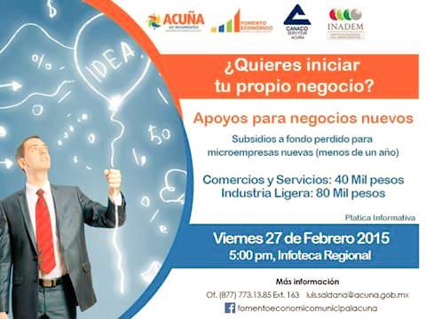 linogerardog's tweet photo. Platica informativa quieres iniciar un negocio? #Acuña @luis_sahe @leninperezr @Concanaco @CanacoAcuna @INADEM_SE http://t.co/x4WQ98BmRd