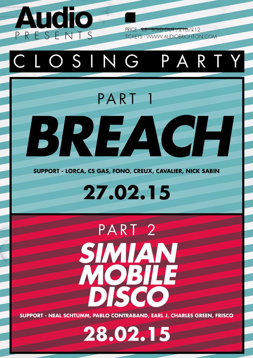 Adv tickets for our closing parties with <a href="/benwestbeech/">benwestbeech</a> &amp; <a href="/smdisco/">Simian Mobile Disco</a> have now totally SOLD OUT - see you in the club!