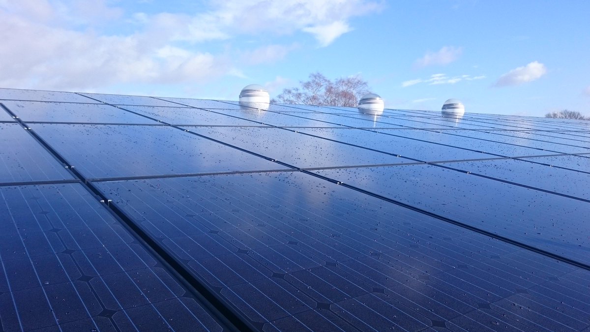 We've gone #solarpowered at HQ! 68 PV panels installed and we should soon be running almost entirely off the grid!