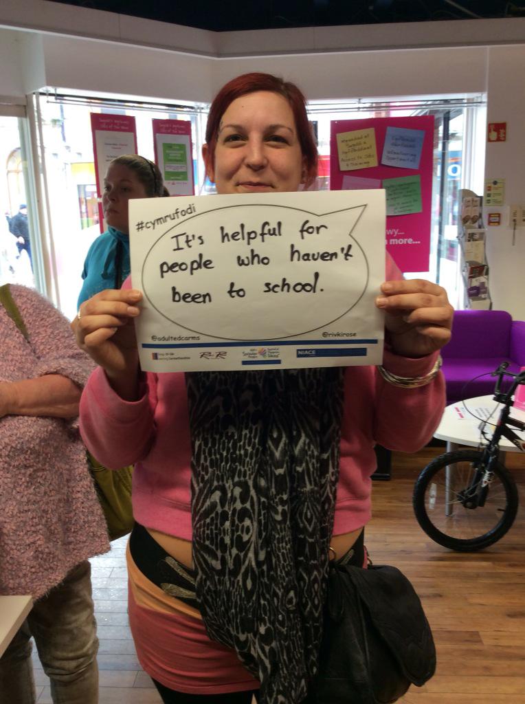 adultedcarms's tweet photo. Adult Ed, essential "...for those who haven't been to school." #cymrufodi @CymruFODI http://t.co/eQsJHsdrHS