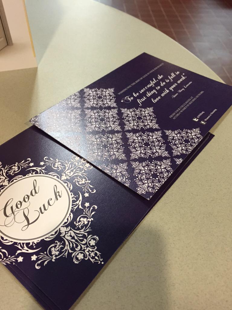 OPEinfo's tweet photo. Loving these Good Luck cards from @WiHsng ACUHO-I Women in Housing Network for the candidates http://t.co/MeMS052VKH