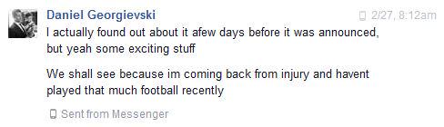 Daniel's response to our question