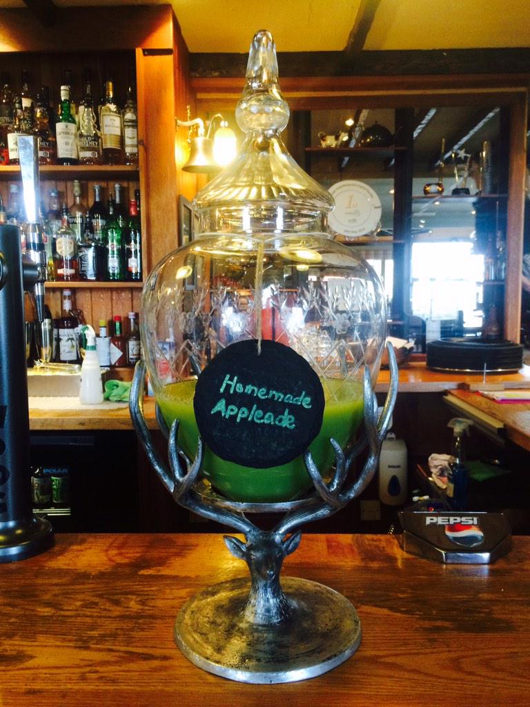 CampbelVictoria's tweet photo. Back for 2015 our popular homemade juices! Come in and grab a delicious appleade this weekend! @TheCock_Bull #yummy http://t.co/l7Z87vZafY