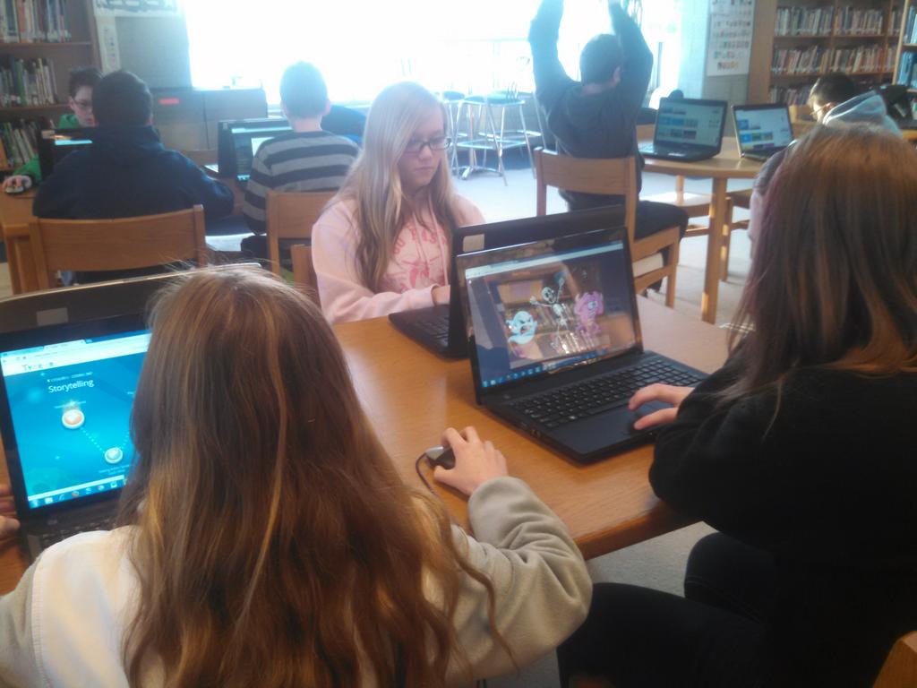 gotynker's tweet photo. Yay RT @RMWynkoop: Coding class using Tynker w/ @Srahink #1cms Creating dialogue & riddles @PHSchools #1phasd #miched http://t.co/VyYYuNfjJY