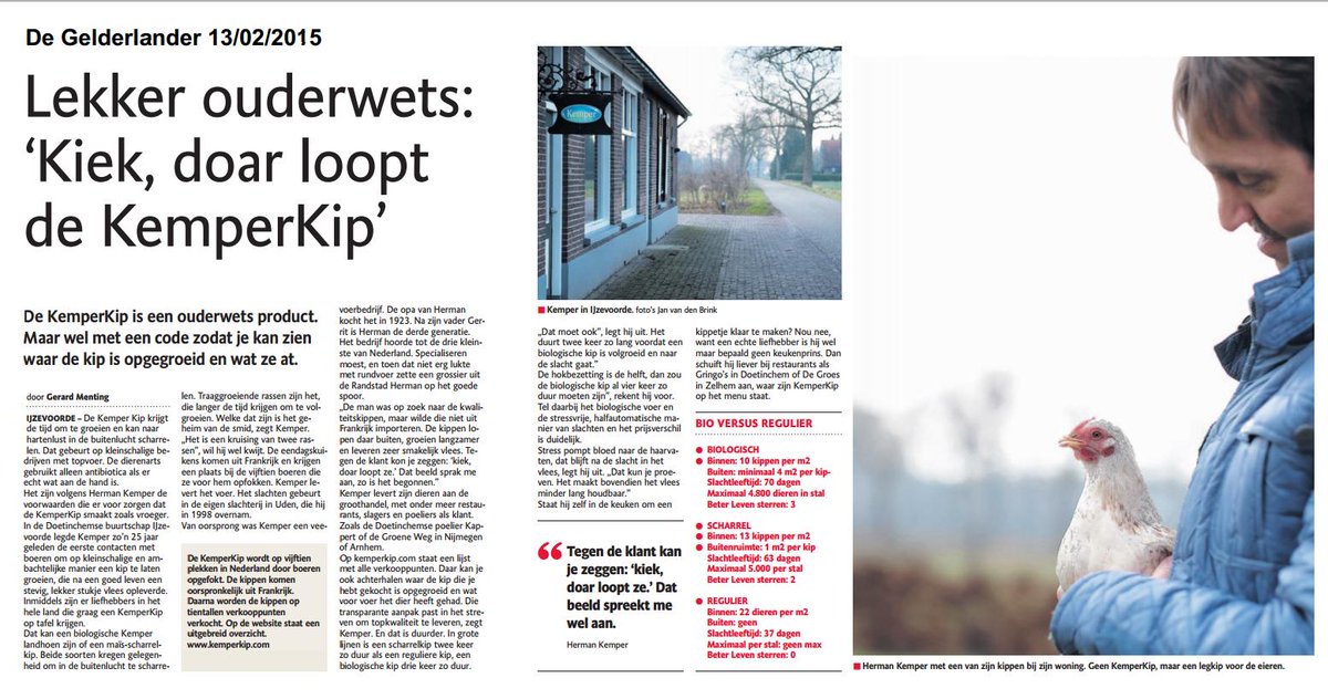Lekker ouderwets: 'Kiek doar loopt de KemperKip', Erg leuk artikel over onze KemperKip in de <a href="/DeGelderlander/">De Gelderlander</a>.