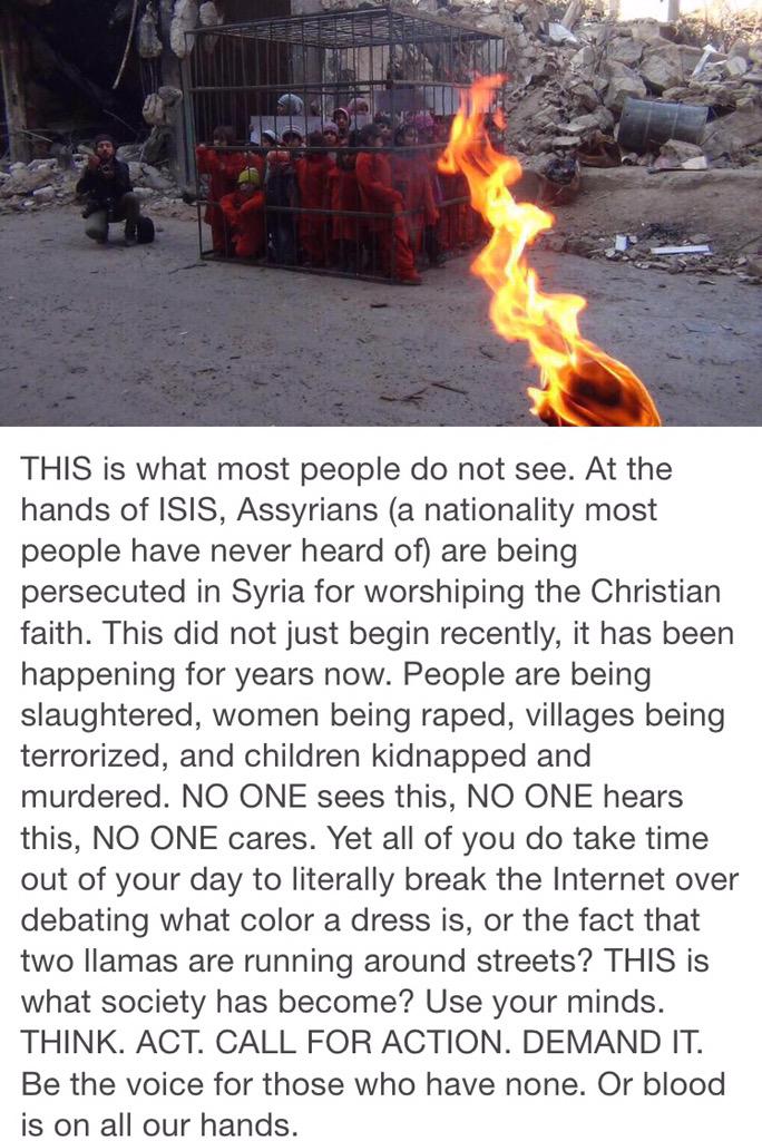 YvesSaintLoueh's tweet photo. SPREAD IT FAR AND WIDE. #SaveAssyria #AssyrianLivesMatter #AssyrianGenocide http://t.co/wi6E4CA4u4