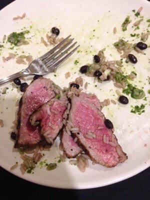 Even fancy salmo can't cook meat. It's like they just painted the outside black with markers.