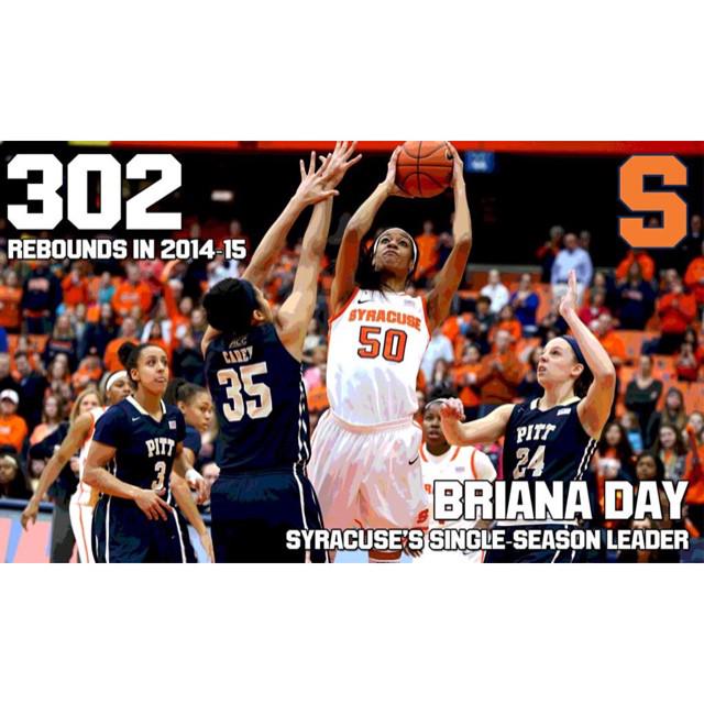 CoachBNorwood's tweet photo. #CAS2013 Briana Day @_JustBri_ Sets Single Season Rebound Record at Syracuse! Congrats Briana! http://t.co/hKMQURp001