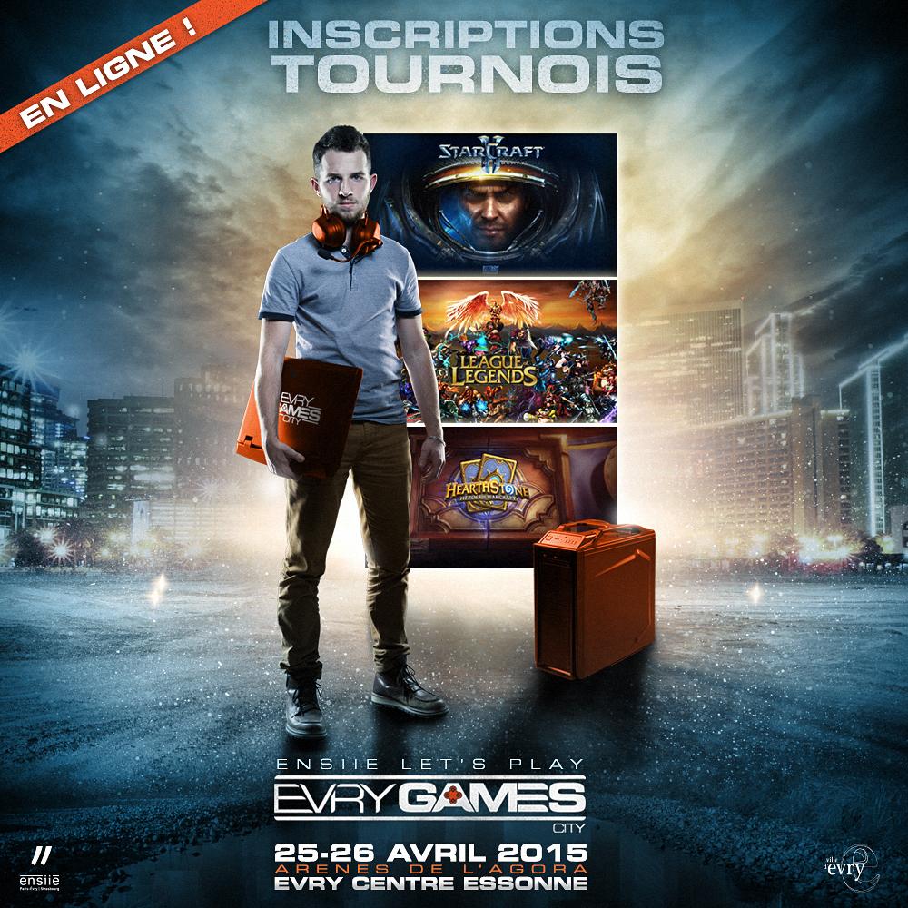 EvryGamesCity's tweet photo. Les inscriptions pour les tournois #ESPORT #LoL, #SC2, #Hearthstone sont ouvertes ! http://t.co/1EOA3cprV5 http://t.co/KdMSPwzukZ
