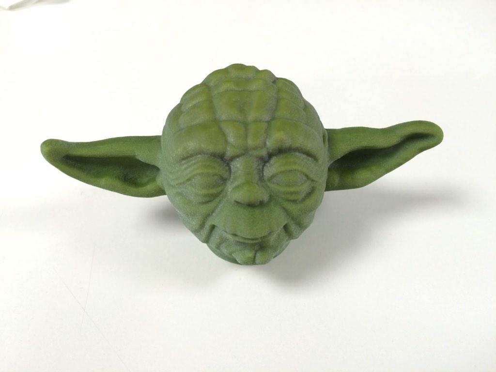 RPGary's tweet photo. @lewesprint @fabbing Tadaaa #StarWars #Yoda #3dprinting #Stratasys #IPF3DPrinting #connex3 http://t.co/lkBalzaD6O