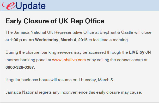 Jn Bank On Twitter Please Be Advised That Our Jnbs Uk Elephant