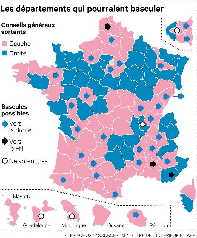 #Départementales2015 : les départements qui pourraient basculer >>  trib.al/Ff2qtWY