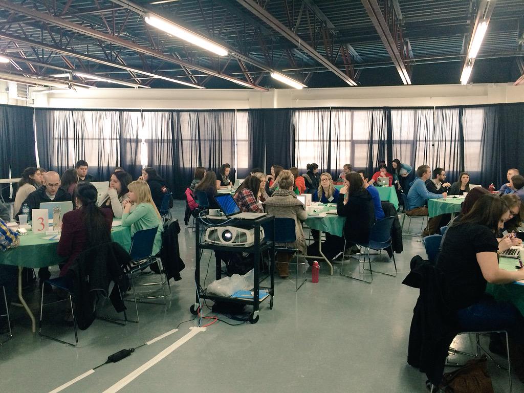 JackatGrenfell's tweet photo. Delegates and Facilitators hard at work during our first brainstorming session. #JackSummit2015 http://t.co/ATUz6FjWxj