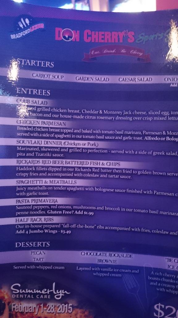 Last nights eats was #doncherrys with some of the best ppl I know!  #bradfordlicious <a href="/Bradfordlicious/">Bradfordlicious</a>