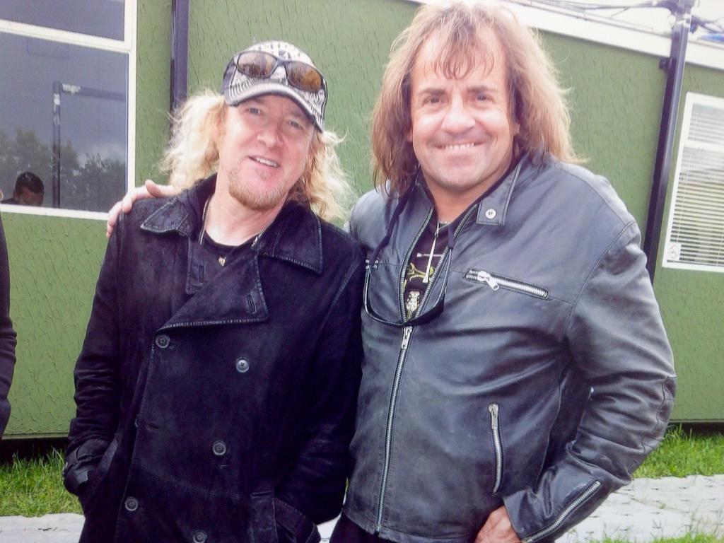 Happy Birthday to rock god and carp angler Adrian Smith from Iron Maiden. 
Backstage at a wet and windy Download... 
