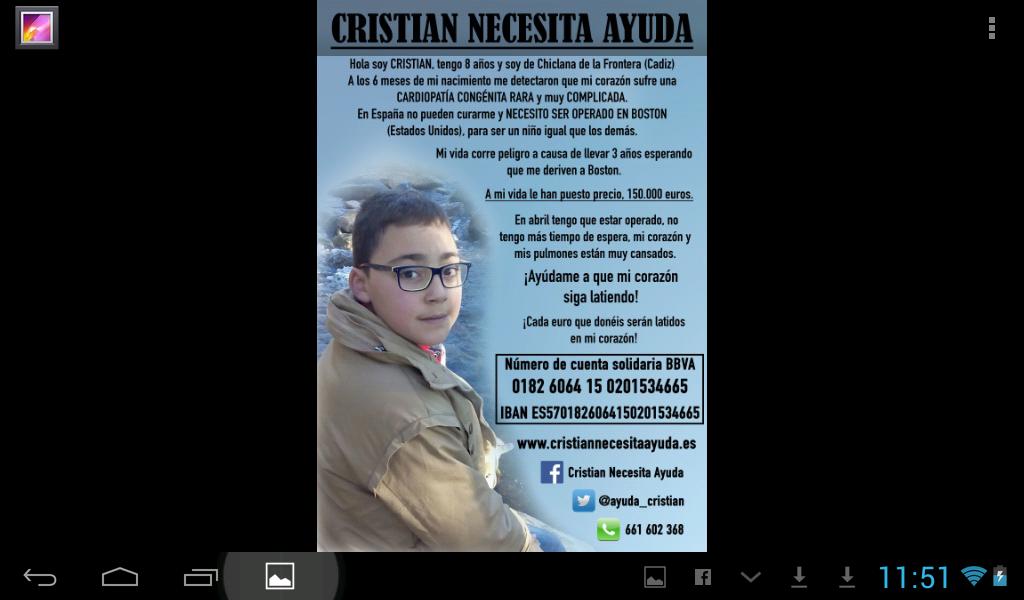 martameama's tweet photo. @RaquelBollo @terelu_campos Salvemos a Cristián Chiclana debe estar en Boston 11-03, Allí 98% de esperanza http://t.co/lVrRvuBp4H