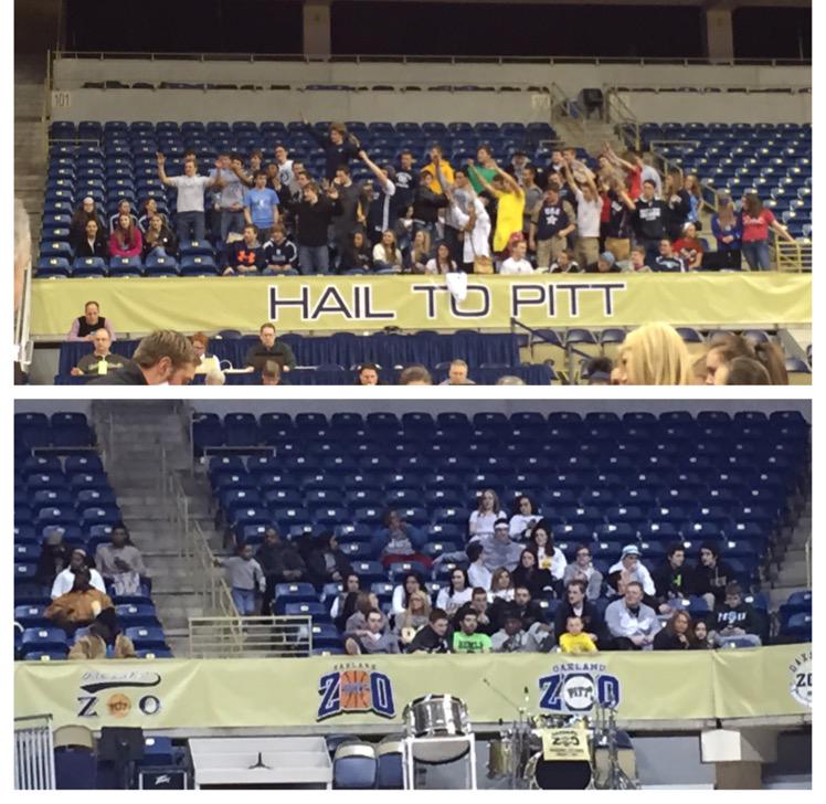 TribLiveHSSN's tweet image. Bishop Canevin wins the first student section battle... Easily. But Seton won the game. #WPIAL