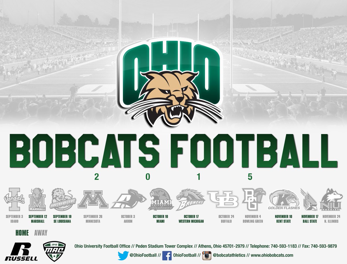 Ohio University Football Schedule 2022 Ohio University On Twitter: "Rt @Ohiofootball: .@Ohiobobcats Announce The 2015 Football Schedule #Bleedgreen #Maction @Macsports Http://T.co/Nqcozyhfyb" / Twitter
