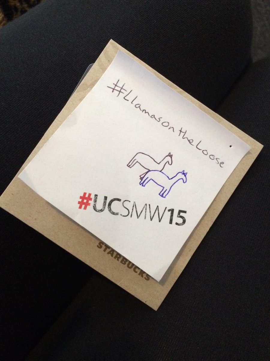 _emilythompson_'s tweet photo. Thanks for starting off my weekend right!  #llamasontheloose #UCSMW15 http://t.co/mvjfURpbKD