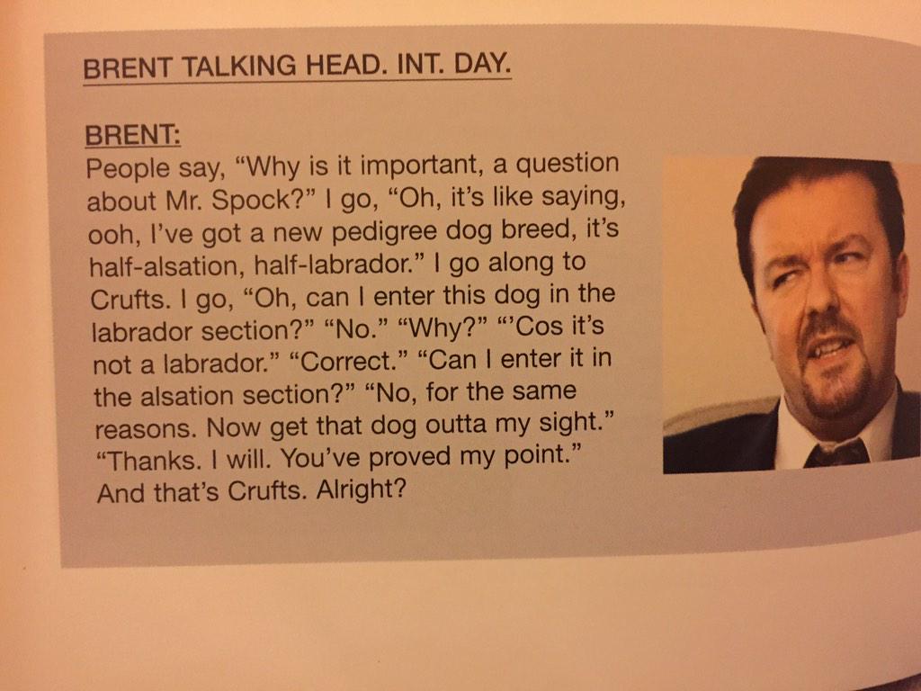 TheOfficeBBC's tweet image. "@Gervaisaholics: Remember when a question on Mr. Spock caused controversy in #TheOffice Quiz? http://t.co/KlsZSpjNy5" :-)