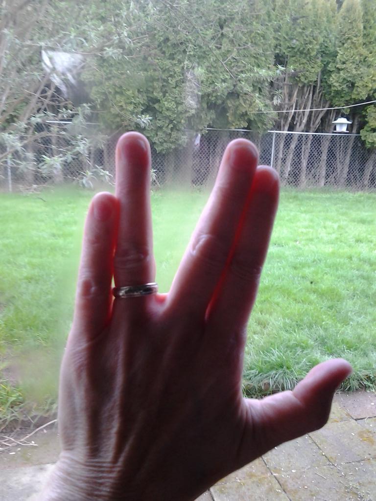 Hawknana_'s tweet photo. In loving memory of Leonard Nimoy,
 Let's see your hands.
Live long and prosper. http://t.co/7mLfDh8Zdq