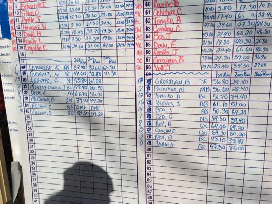 Scores after 2 runs. 1 more for all the marbles