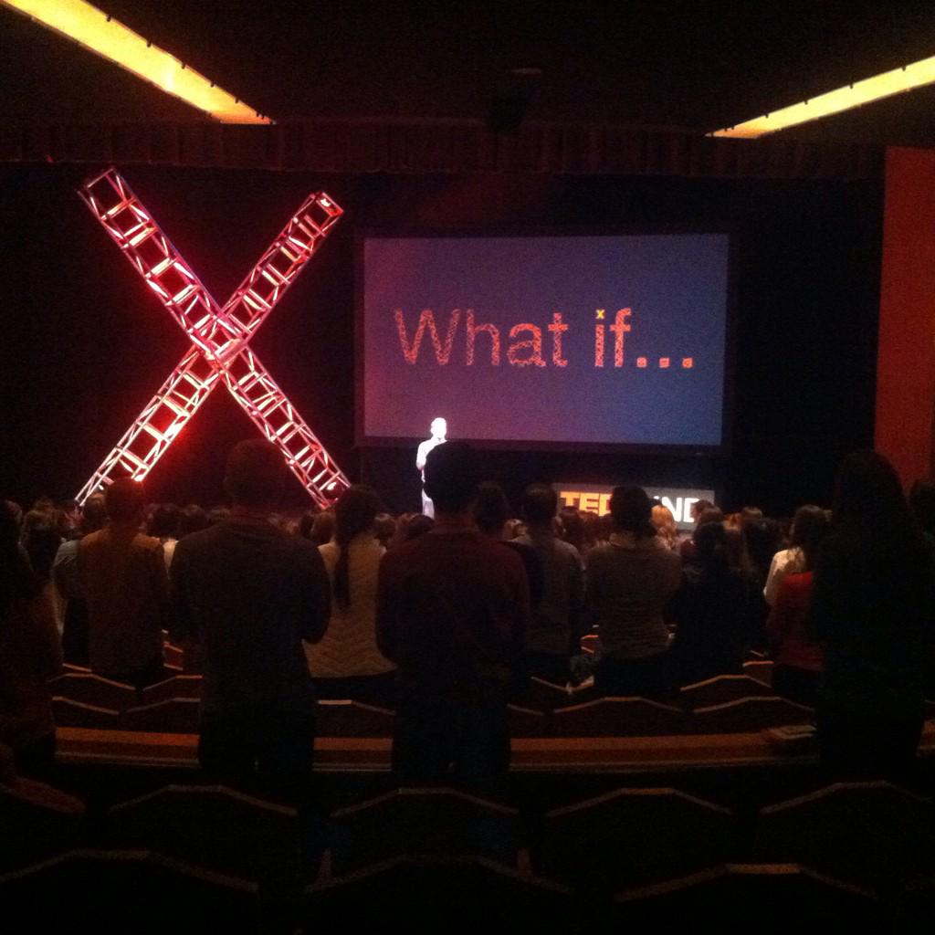 TEDxUND's tweet photo. And the fight song breaks out in an impromptu celebration of Father Ted. #TEDxUND http://t.co/COaOK2phVR