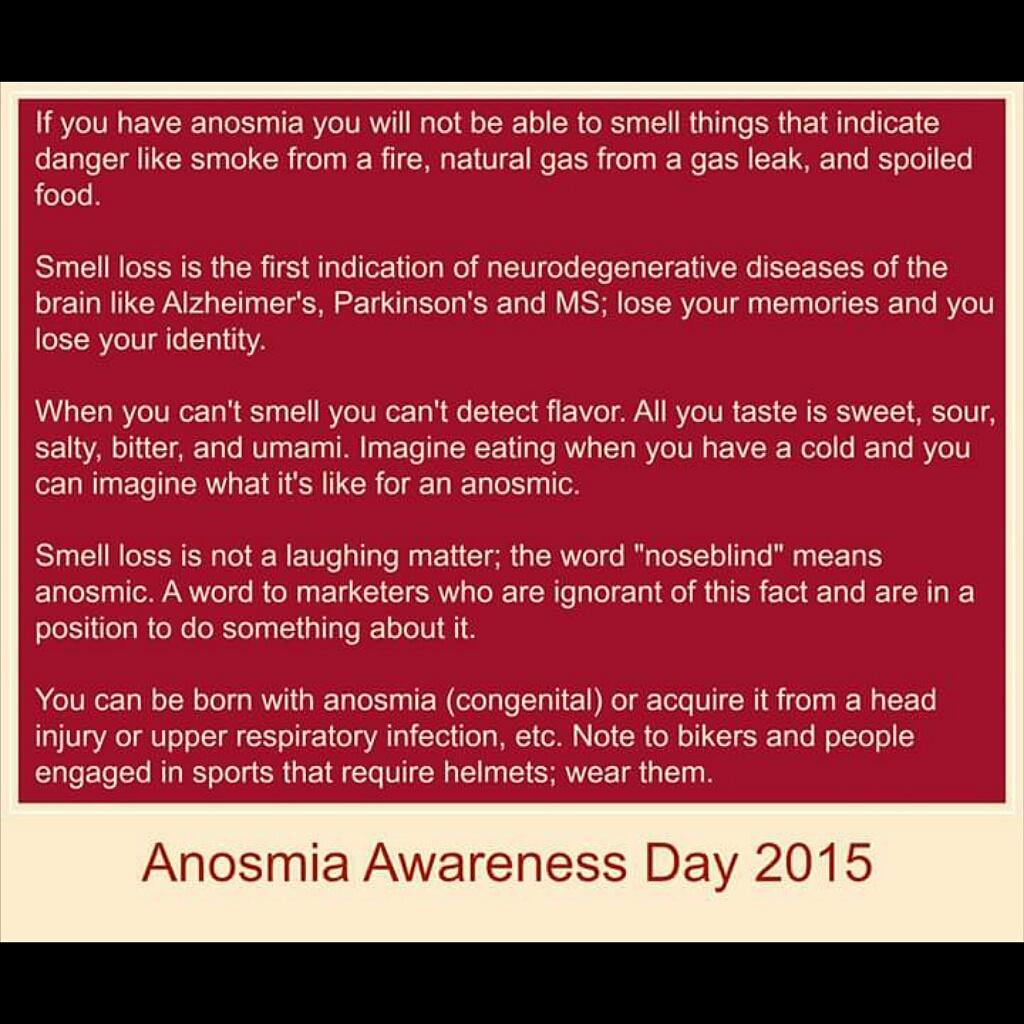 Today is #AnosmiaAwarenessDay ! .. I have no 👃  ..  #CongenitalAnosmia #noseblind #smell  #Anosmia