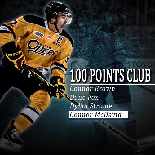 ErieOtters's tweet photo. Congratulations, @cmcdavid97! 37 goals and 63 assists for 100 points in 38 games! http://t.co/X5PGAurthJ
