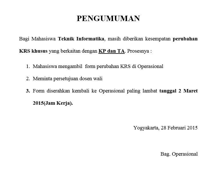#INFO_PERUBAHAN_KRS_KPTA_TI
Perubahan KRS bagi Prodi Teknik Informatika khusus yang berkaitan dengan KP TA