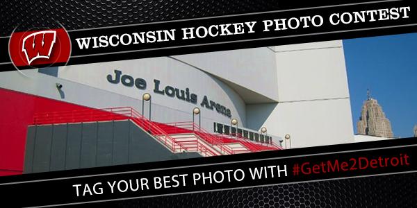 UWBadgers's tweet photo. Want to win #B1G Hockey Tournament tix? Tag your best Badger hockey photo w/ #GetMe2Detroit http://t.co/HjHTp7RYAr http://t.co/B4bBIG4QPu