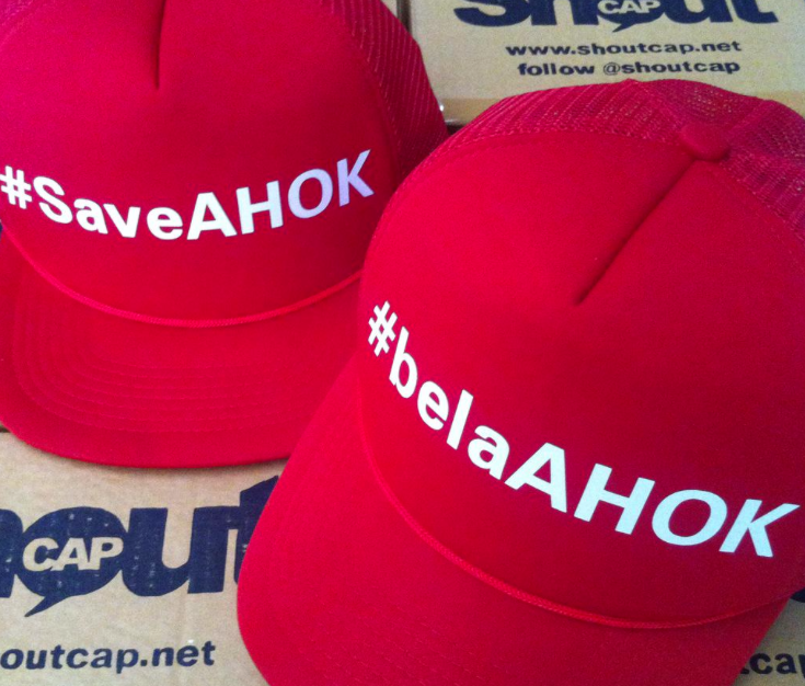 Biar lebih jelas penampakan topi #SaveAhok #belaAHOK dari <a href="/ShoutCap/">ShoutCap®</a> :)