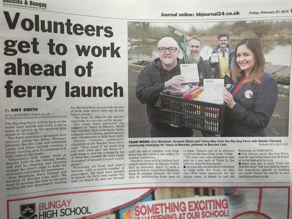 Well done <a href="/nataliefc/">Natalie Clement</a> for another great article in the local paper for supporting our local community <a href="/TescoMedia/">Tesleem</a>