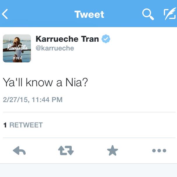cole_beyonce's tweet photo. “@karrueche: Ya'll know a Nia?” Doormat trying to find @chrisbrown baby mama http://t.co/mBYVwWqYGz”