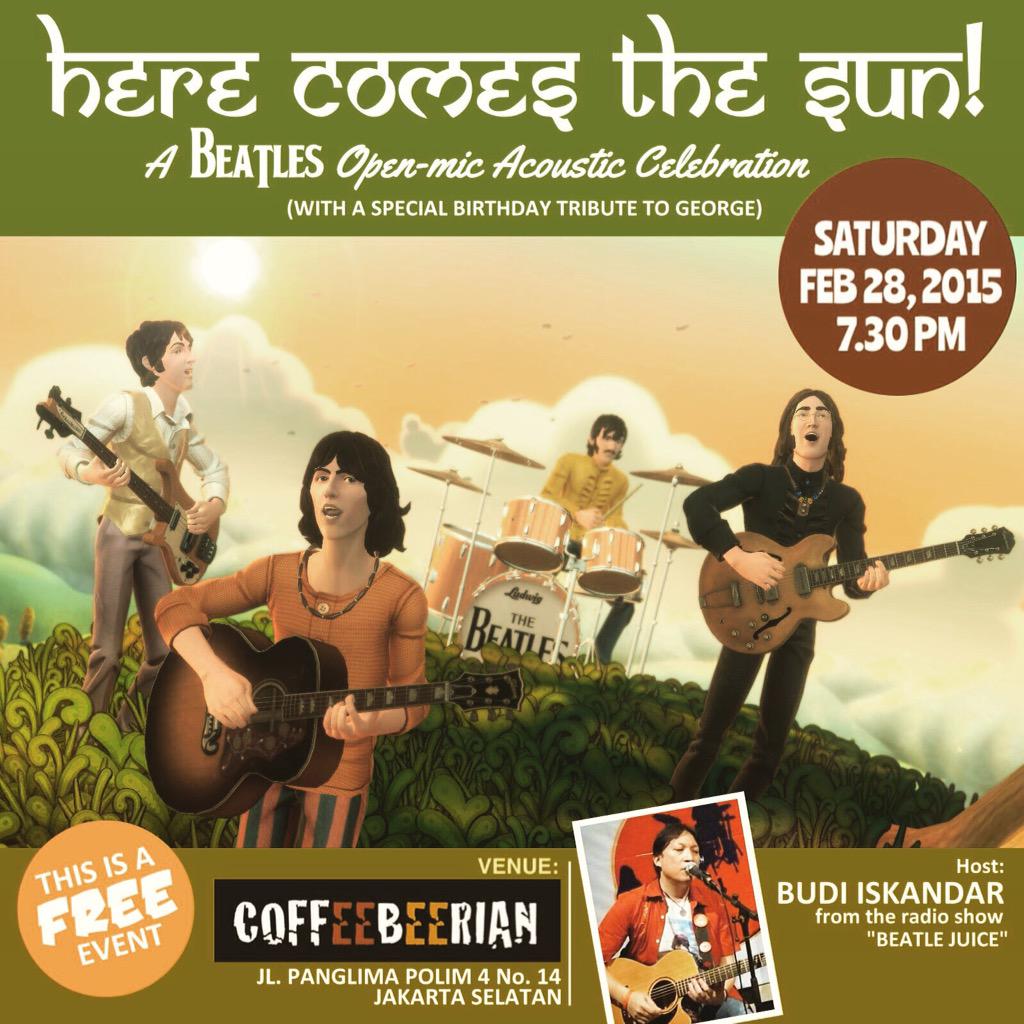 MALAM INI, yuk kita seru2an ngeBEATLES di lokasi baru <a href="/Coffeebeerian/">Coffeebeerian</a> ! Mau nyanyi/genjreng2 bareng? Ayooo!!! :-)