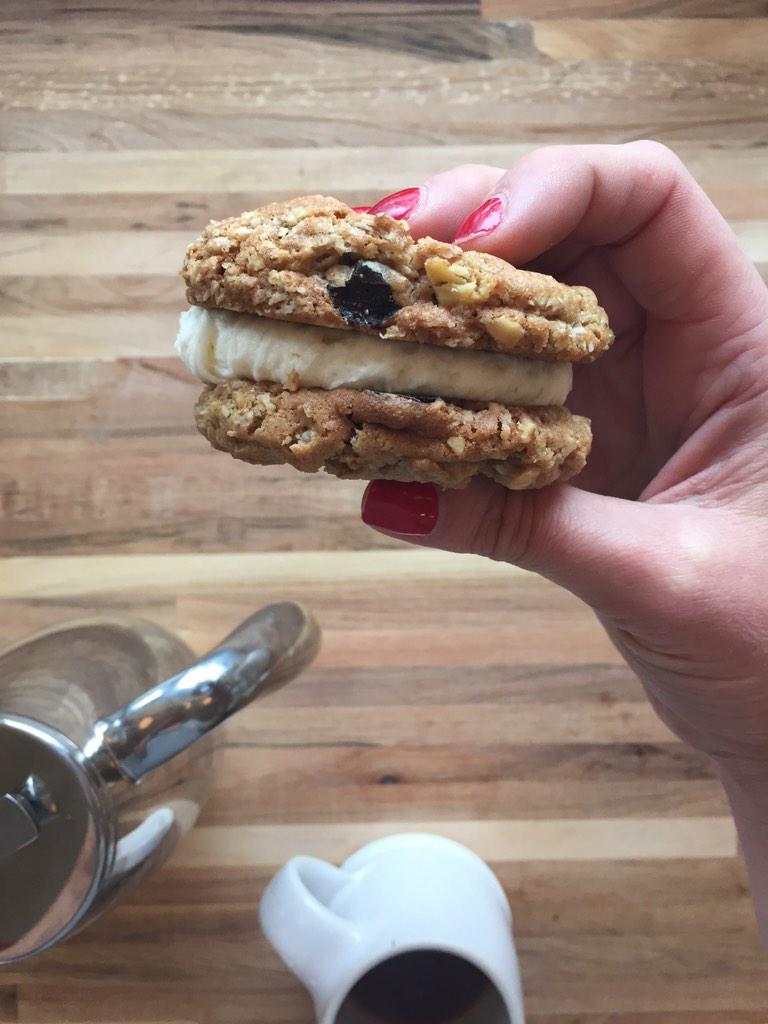 Jane made OATMEAL CREAM PIES and Tristan wants to made you a LATTE #comeseeus