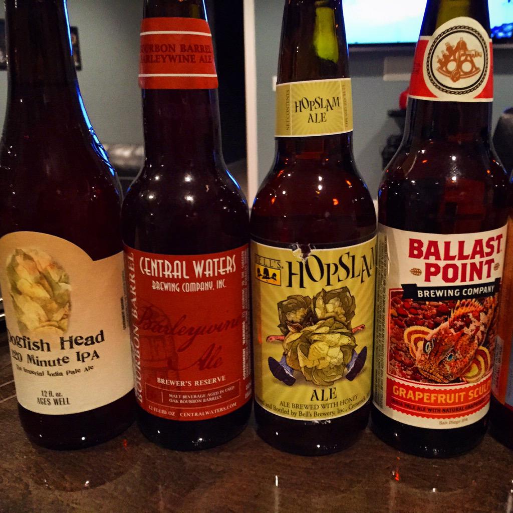 goodbrewapp's tweet image. Tonight's lineup.. #120minute #hopslam #sculpin #barleywine can't wait!